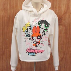 POWERPUFF GIRLS Cropped Hoodie Sweatshirt Size Juniors XXXL Cartoon Network NWT
